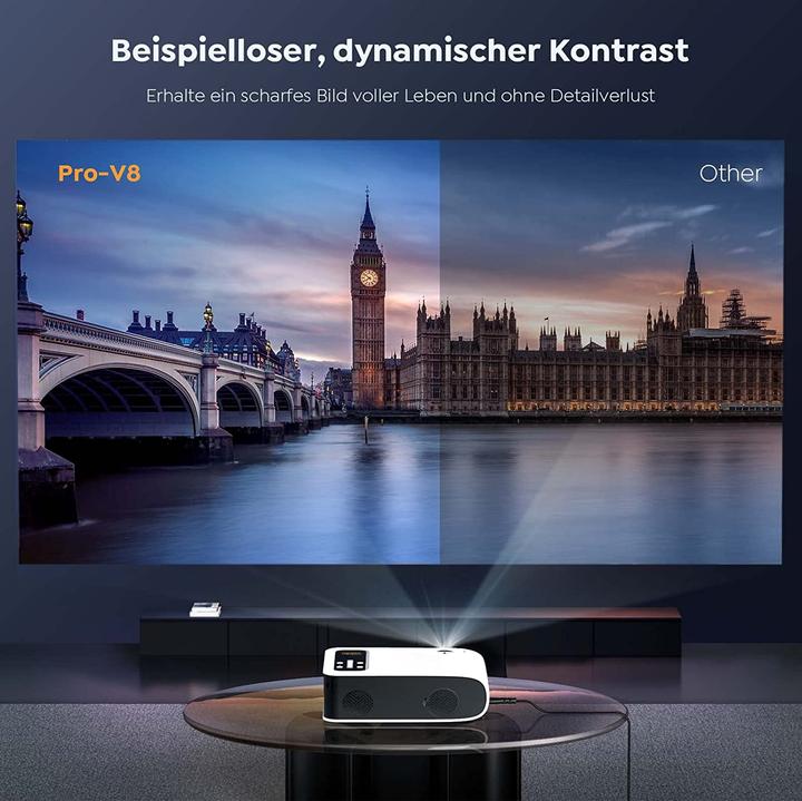 Produktbild Yaber Pro V8 WiFi 6 Bluetooth Beamer (Full HD, 450 lm, 1.4:1)
