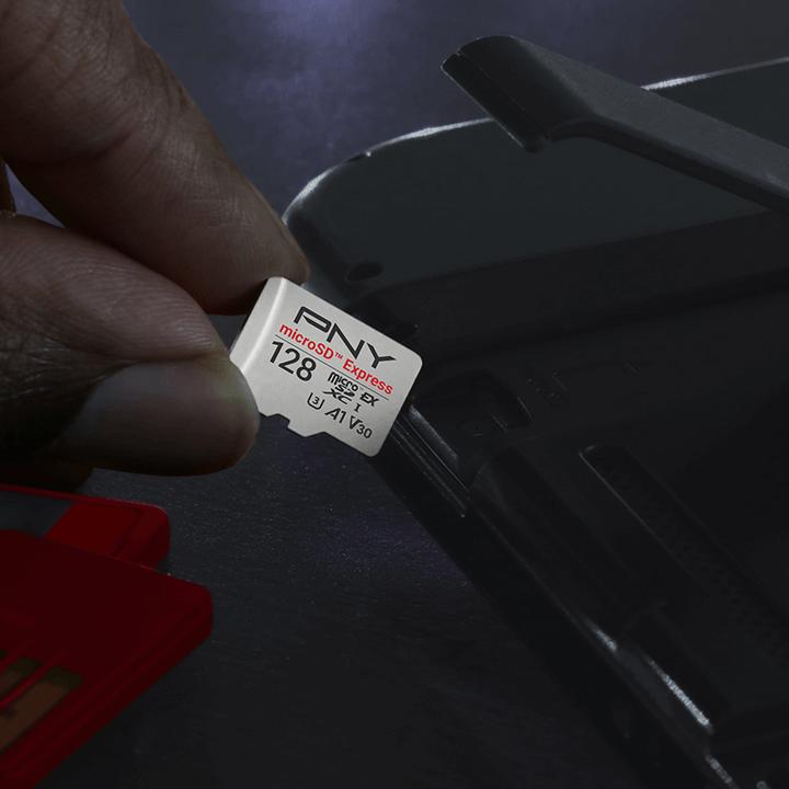 Actual product image PNY SD MicroSD 128GB microSD Express (128 GB, microSDXC, U3, UHS-I)