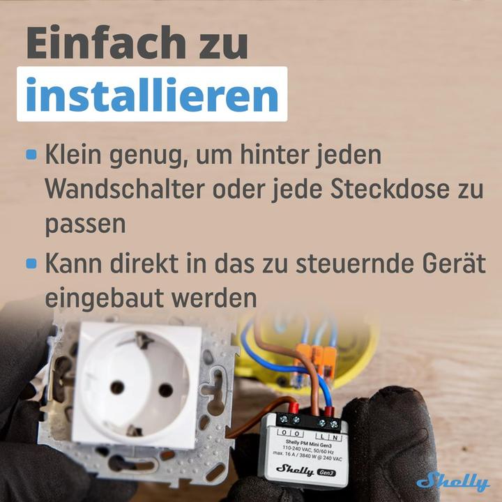 Produktbild Shelly PM Mini Gen3 (Schaltaktor)