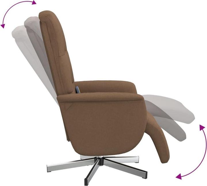 Actual product image vidaXL Massage chair with footrest brown fabric, colour