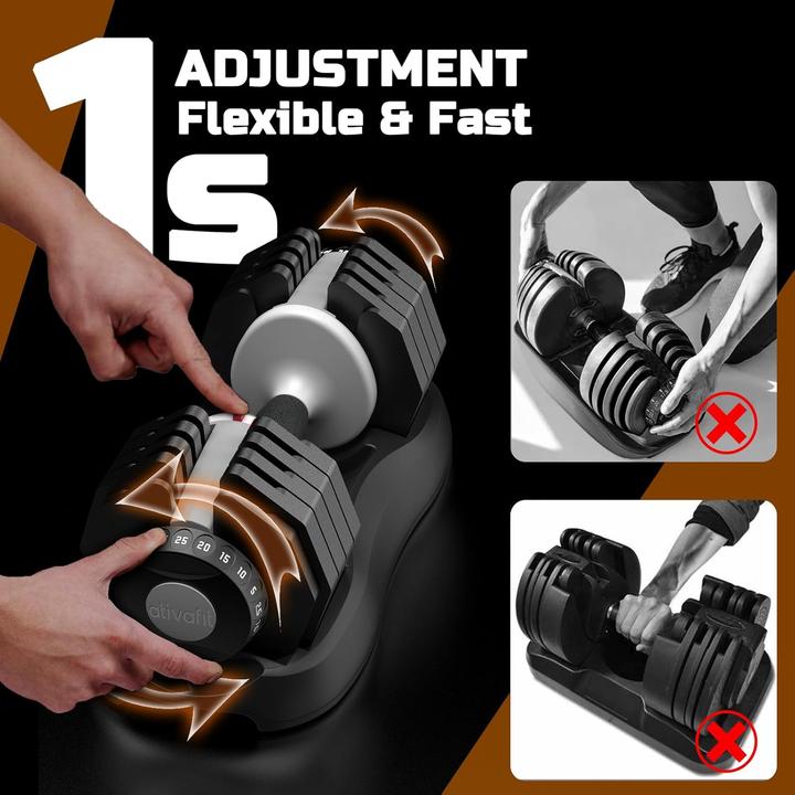 Produktbild Ativafit Verstellbare Kurzhantel mit Anti-Rutsch-Griff