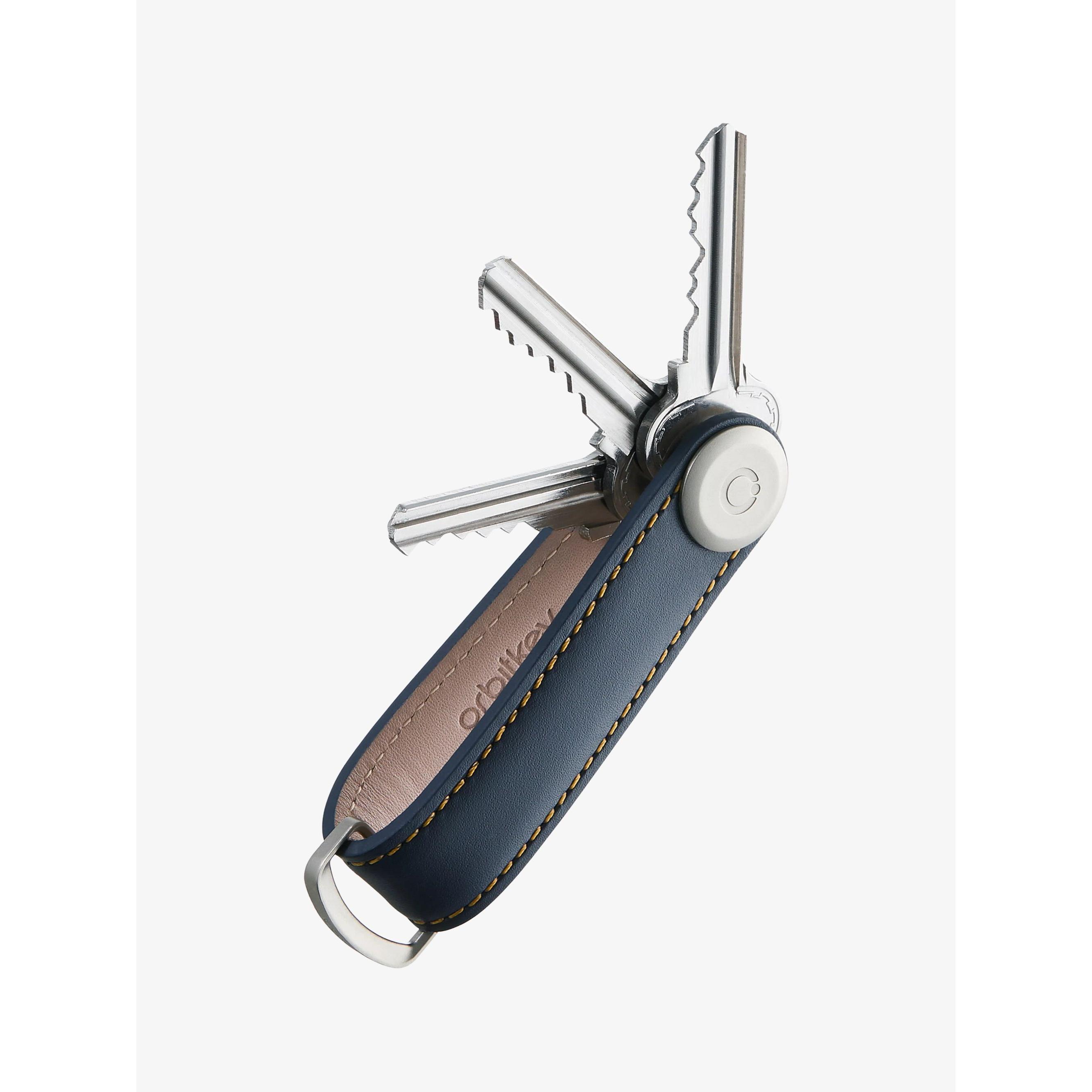 Orbitkey, Damen, Schlüsselanhänger, Schlüssel-Organizer Leder, Silber