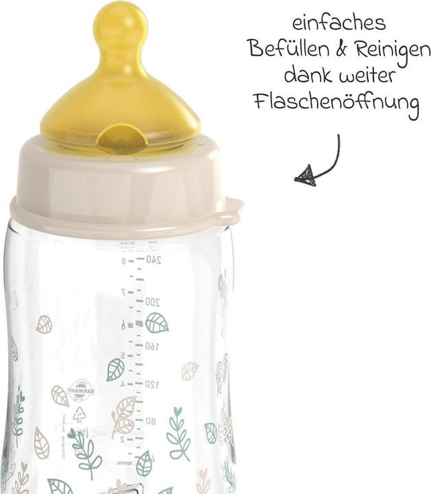 Produktbild NIP Babyflaschen PP-Flasche Cherry Green 260 ml + Latex-Trinksauger (260 ml)