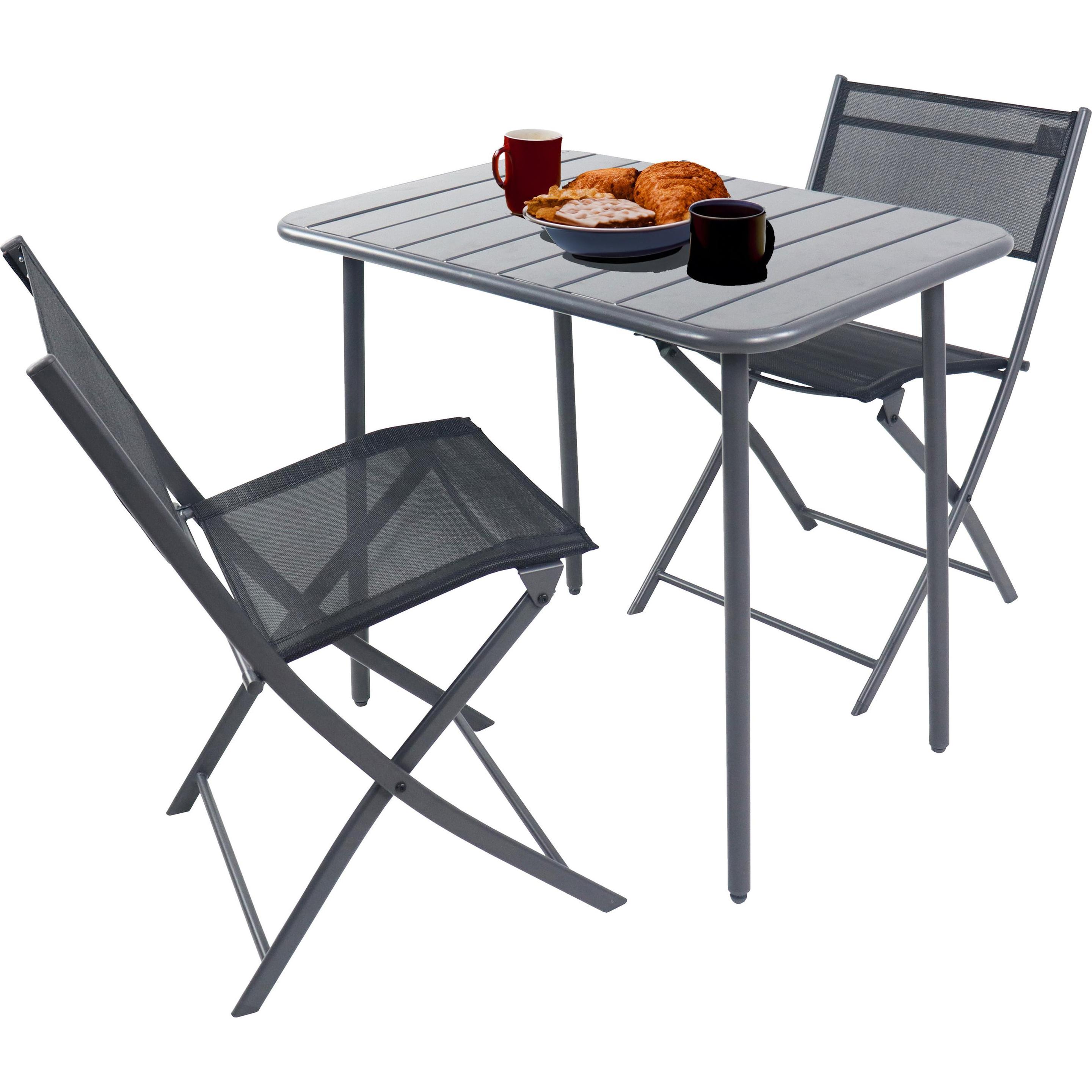 VCM, Gartentisch + Balkontisch, 3 tlg. Bistroset Balkonset Garten Sumila (45 cm)