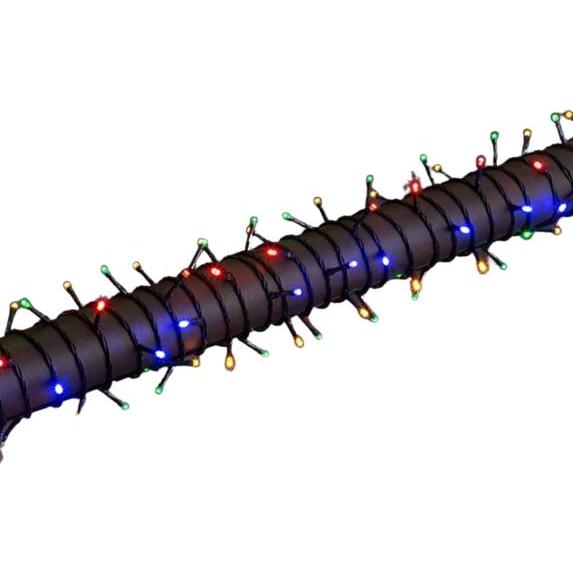 Velleman, Lichterkette, Luna LED - 12 m - 160 LEDs - mehrfarbig - grünes Kabel - Modulator - 24 V (12 m)