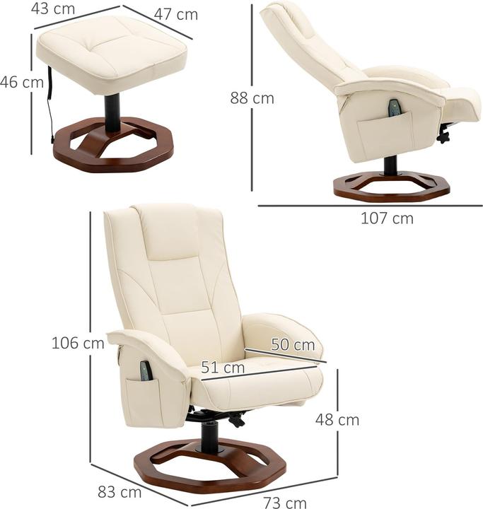 Actual product image Jamb Massage chair with footrest