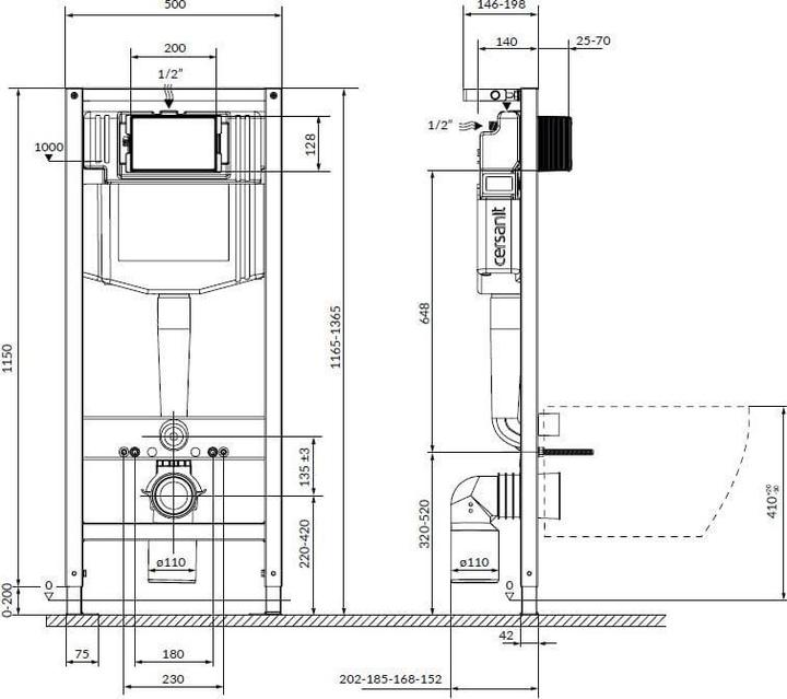 Actual product image Cersanit WC SET S701-756 WITH FRAM +BL MAT BUTTON