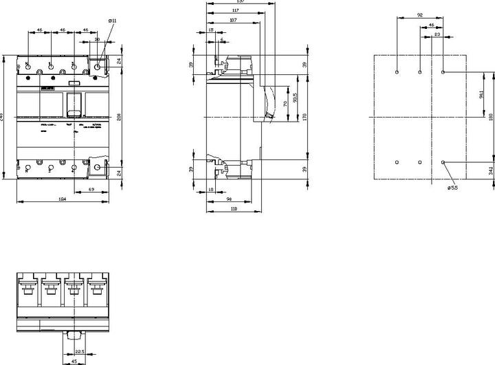 Actual product image Siemens 3VA1340-1AA42-0AA0 3VA1 IEC 400 4-pole switch-disconnector