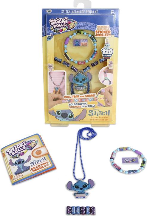Actual product image Sky Castle Sticki Rolls Stitch Pendant Pack, Wearable Sticker Jewellery, Collectable Toys, Disney Stitch