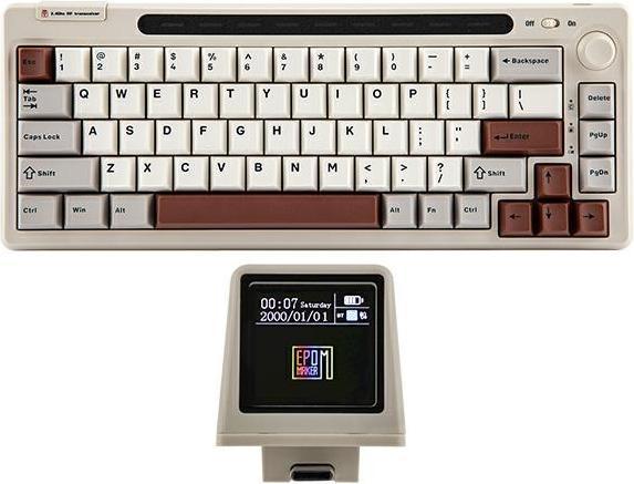 Actual product image Epomaker Klawiatura mechaniczna RT65 Flamingo Switch szaro-biały/grey-white (US, Cable, Wireless)