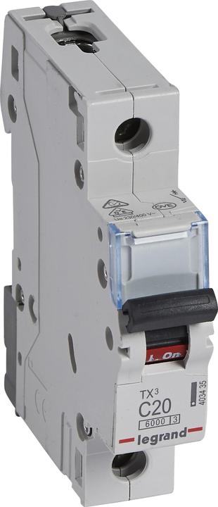 Actual product image Legrand Circuit breaker Tx3 403435 Ls C20A 1P 6Ka 1M 403435