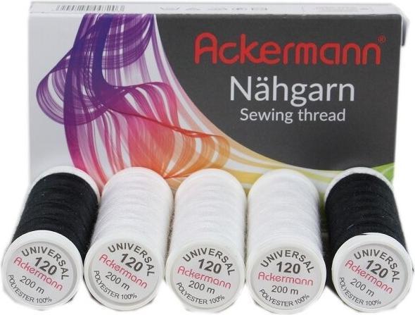 Produktbild 5X 200m UNIVERSAL NÄHGARN (Allesnäher), Stärke 120, 100% Polyester, reissfest (Bunt, Farben (200 m)