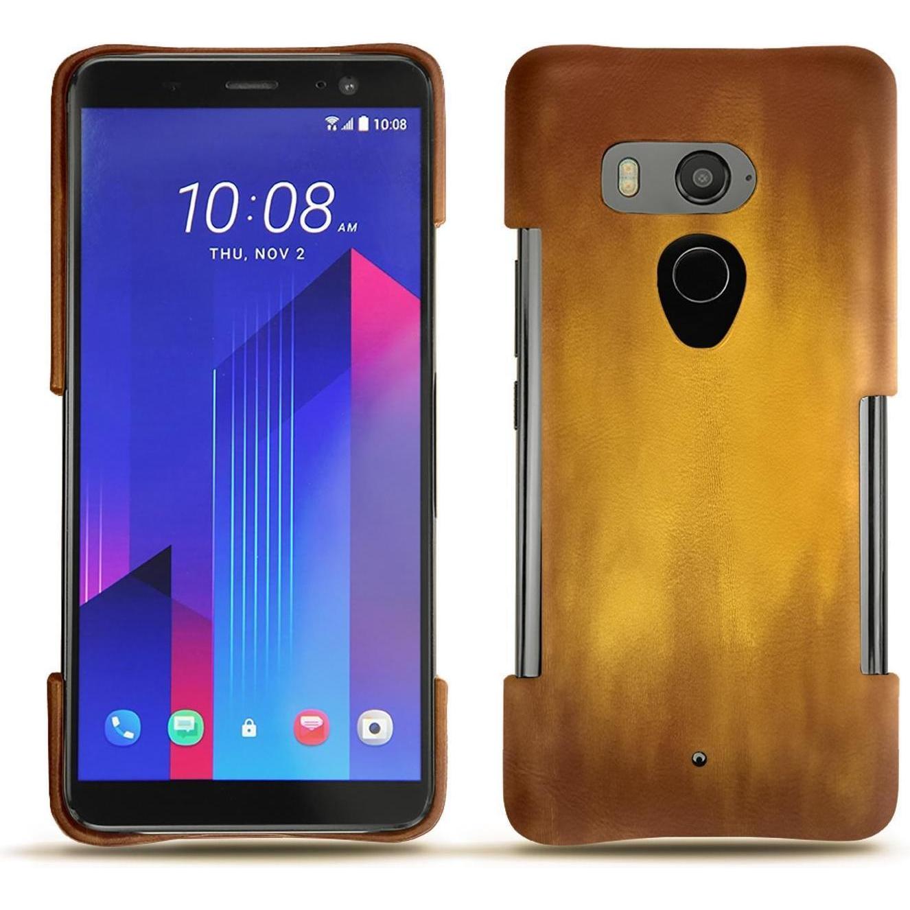 Noreve Lederschutzhülle (HTC U11+), Smartphone Hülle, Gold