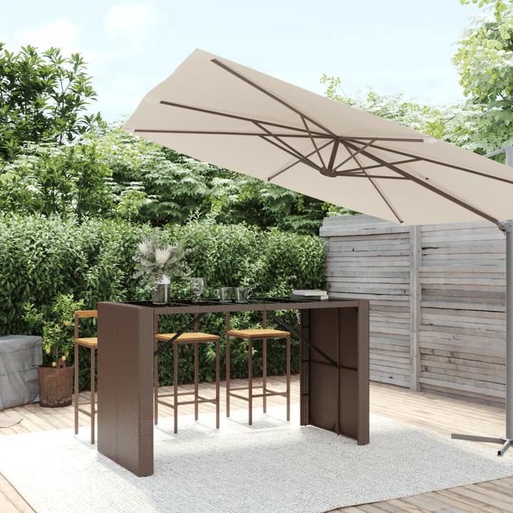 Produktbild vidaXL Bartisch mit Glasplatte (185 x 80 x 110 cm)