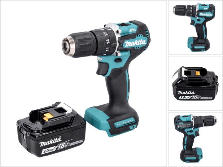 Produktbild Makita DHP 487 F1 Akku Schlagbohrschrauber 18 V 40 Nm Brushless + 1x Akku 3,0 Ah - ohne Ladegerät (Akkubetrieb)