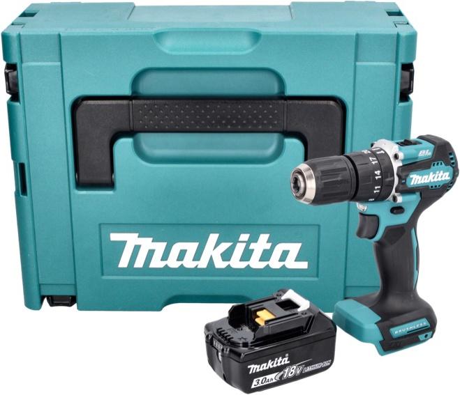 Produktbild Makita DHP 487 F1J Akku Schlagbohrschrauber 18 V 40 Nm Brushless + 1x Akku 3,0 Ah + Makpac - ohne La