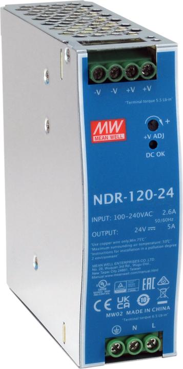 LevelOne ind. Netzteil POW-2442 24VDC 120W DIN-Schiene si (120 W)