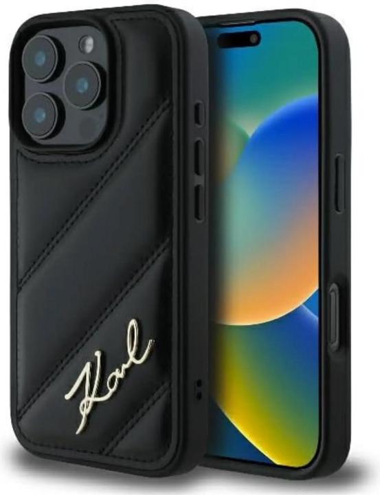 Karl Lagerfeld KLHCP16LPQDSMGK iPhone 16 Pro 6.3" czarny/black hardcase Quilted Signature (Apple iPhone 16 Pro)