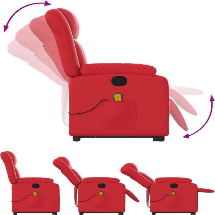 Immagine prodotto VidaXL Poltrona massaggiante con ausilio stand-up in similpelle rossa