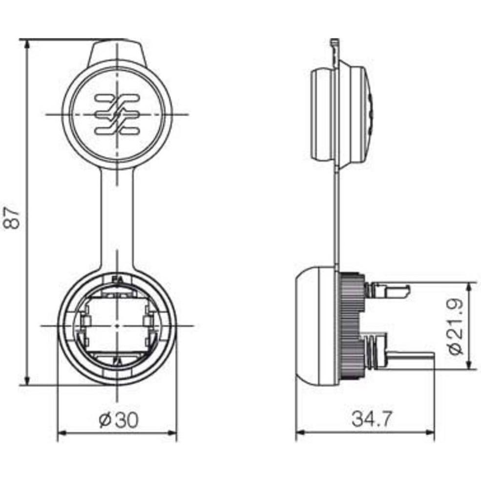 Thumbnail - Weidmüller RJ45 Buchsenstecker 6a IP65 TIA-B, Elektronikkabel + Stecker, Schwarz