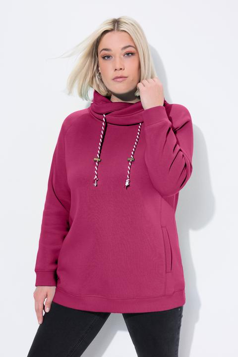 Actual product image Ulla Popken Drawstring Collar Long Sleeve Sweatshirt