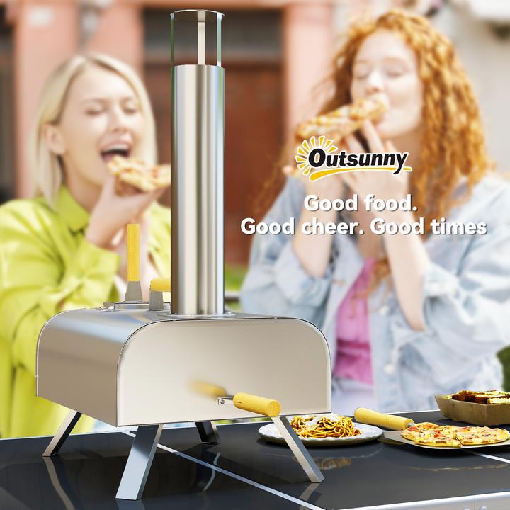Produktbild Outsunny Pizzaofen Edelstahl Silber (Pizzaofen Holz)