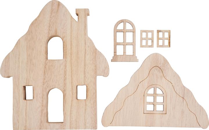 Actual product image VBS House silhouette "Wintertime", 5-piece, MDF wood