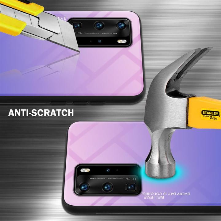 Image du produit Cadorabo Couverture en verre TPU 2 couleurs (Huawei P40 Pro+)
