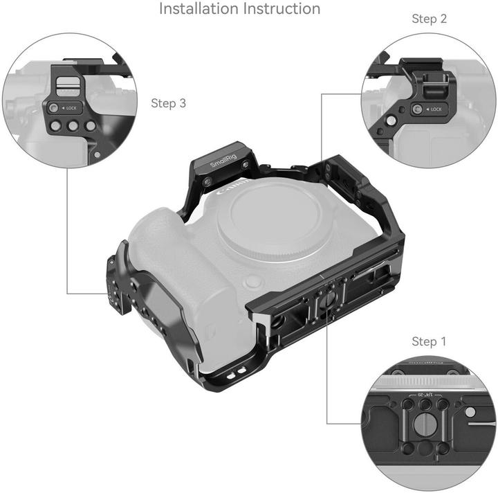 Actual product image SmallRig HawkLock Quick Release Cage for Canon EOS R6 Mark II 4159B (Cage)