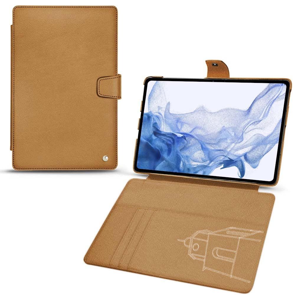 Noreve Lederschutzhülle Wallet (Galaxy Tab S8 Ultra), Tablet Hülle, Braun