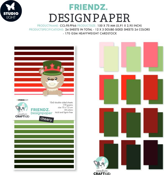 Immagine prodotto art by marlene Carta da disegno "Cheery reds & greens" Friendz (170x)