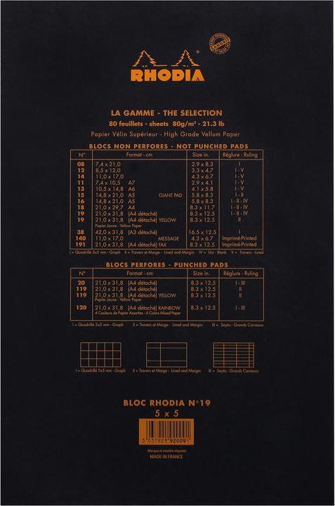 Image du produit Rhodia Blocs agrafés 80 g Basics (A4+, Quadrillé)