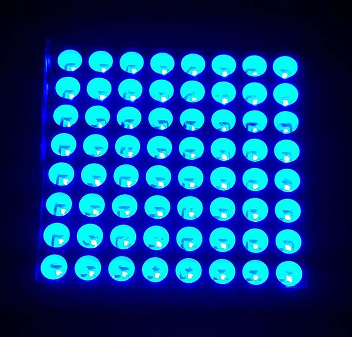 Actual product image OEM Ultra Bright 8x8 LED Matrix Blue 3.8 x 3.8 cm