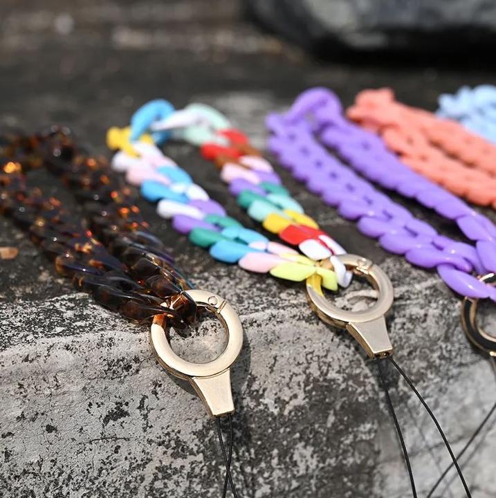 Actual product image PhoneLook Universal bracelet attachment for shell/fork phone coloured chain turquoise