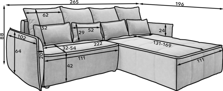 Produktbild ELTAP Campo (4-Sitzer, Bettsofa, Ecksofa)