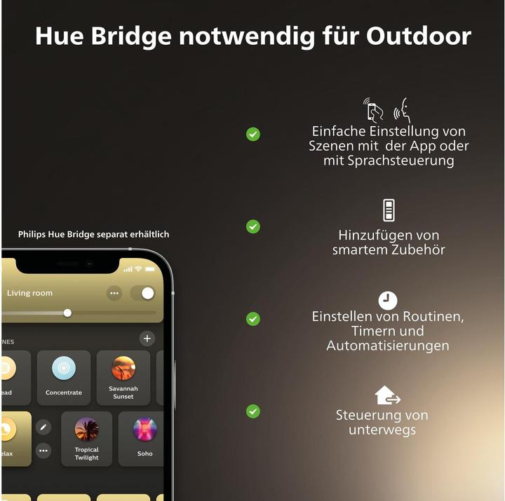 Actual product image Philips Hue Turaco Base (806 lm, E27, IP44)