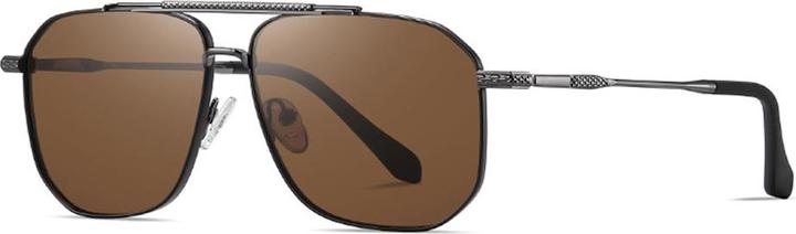 Actual product image Techsuit - Sunglasses Polarized (8538) - for Men, with UV Protection, Metal - Gun Color / Brown