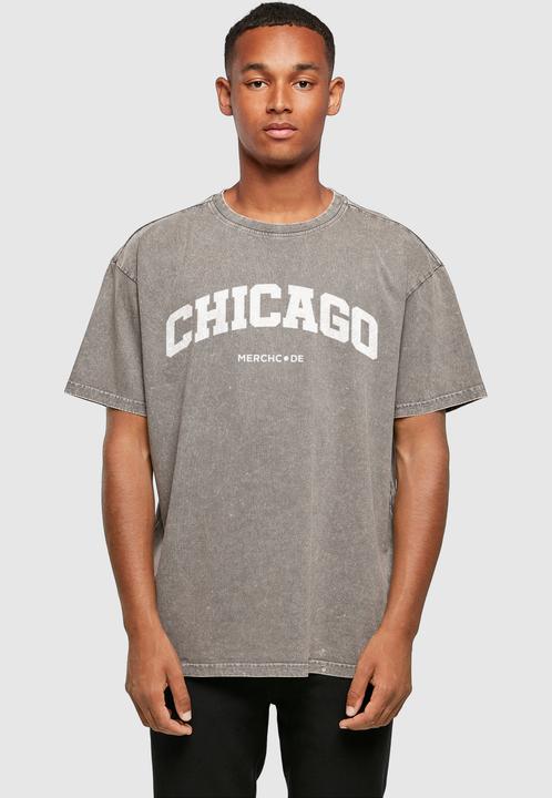 Produktbild Merchcode Chicago Wording - Acid Washed Oversize Tee - 113009 (XXL)