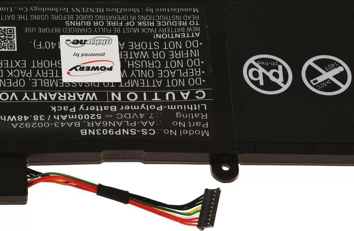 Actual product image AccuCell Battery suitable for Samsung NP900X3A / type AA-PLAN6AR and others (5200 mAh)