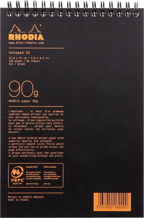 Actual product image Rhodia Notepad (A5, Checked, Soft cover)