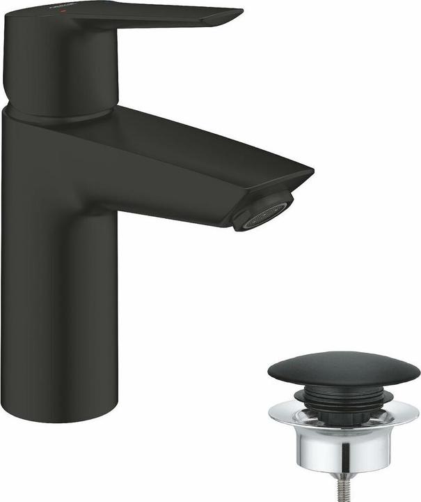 Actual product image Grohe Start QuickFix washbasin tap, S-size, push-open, energy-saving, matt black