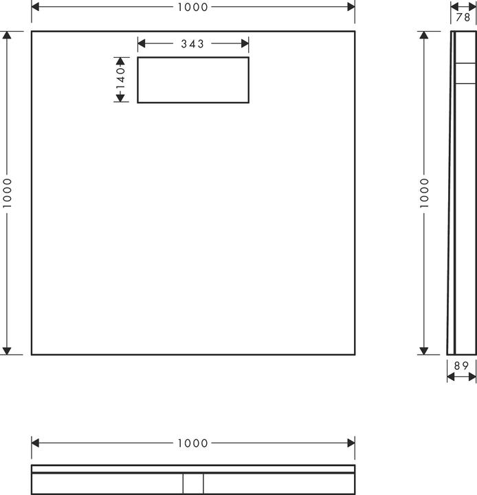 Actual product image hansgrohe RainDrain Board shower element, tileable, 1000x1000mm, with installation set (1000 mm)