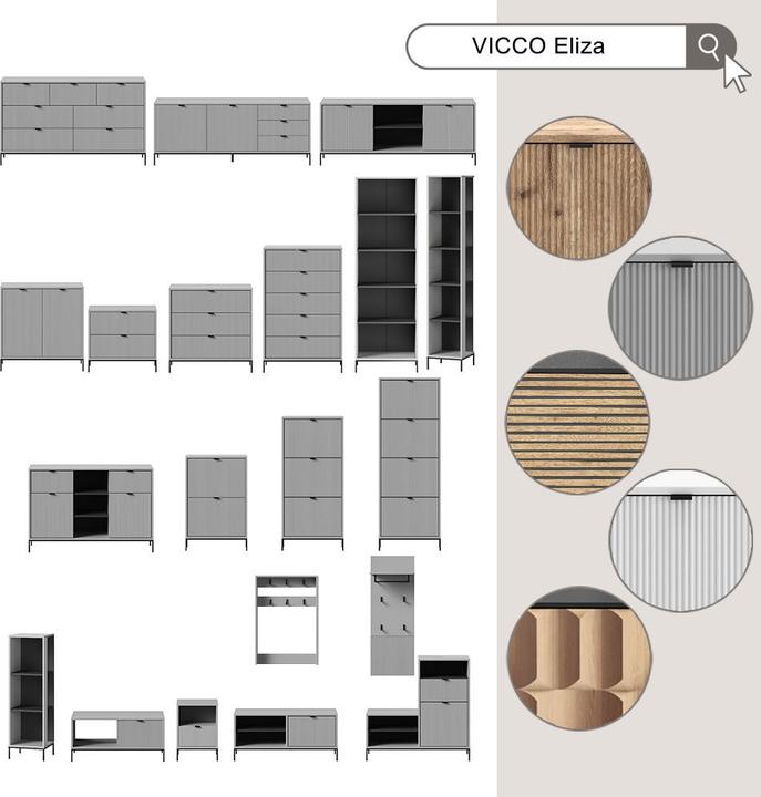 Actual product image Vicco Wall coat rack Eliza, Viking Oak, 60 x 85 cm