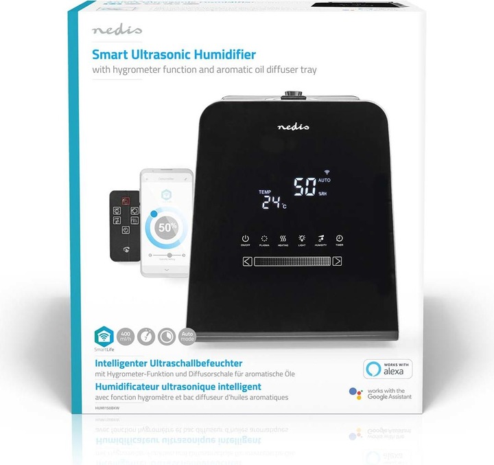 Produktbild Nedis SmartLife Luftbefeuchter | 30 W | Mit kühlem und warmem Nebel | 5.5 l | Hygrometer | Timer | F