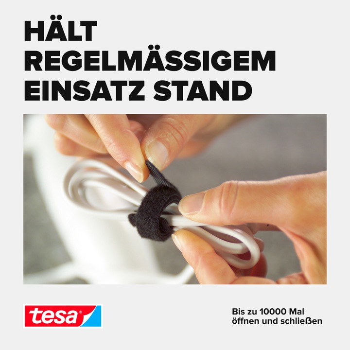 Actual product image tesa On & Off Cable Manager (Velcro cable ties, 5000 mm, 1 pcs.)