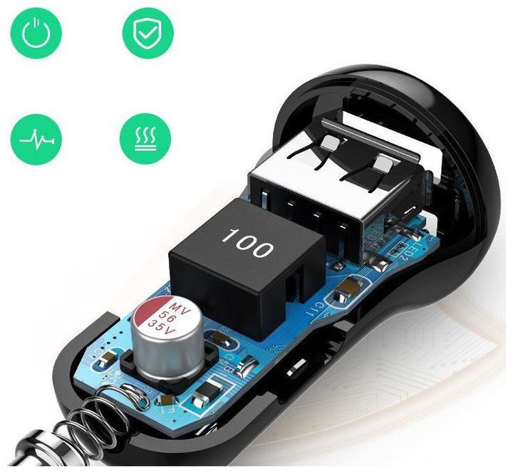 Produktbild Ugreen car charger ED018, 2x USB, 24W (black)