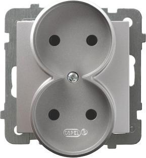 Image du produit Ospel Prise modulaire double Argent AS