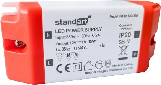 Actual product image Standart POWER ADAPTER LED 12W 1A 12V DC IP20