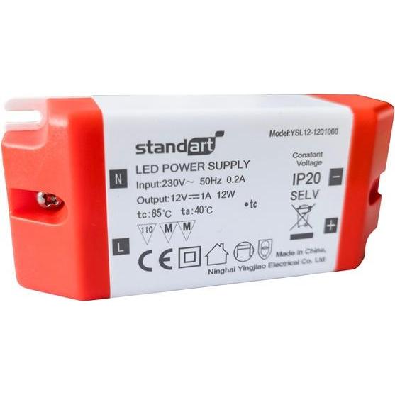 Standart, Accessori per illuminazione, ADATTATORE DI ALIMENTAZIONE A LED 12W 1A 12V DC IP20