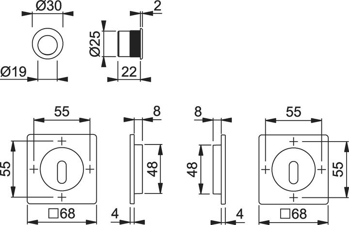 Produktbild Hoppe Schiebetürset M443-Set 4 (Schiebetürgriff)